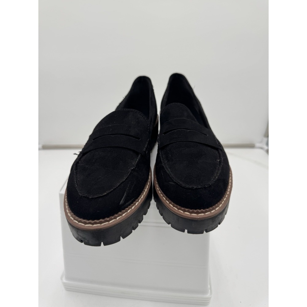 Jellypop‎ Paris Women's Sz 11m Chunky Black Suede Platform Loafers Lug Sole